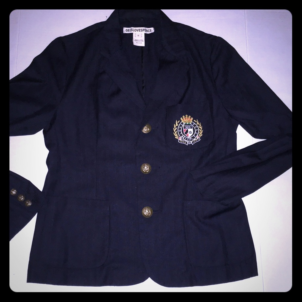 Blazer Jacket With Crest Size Small - image 1